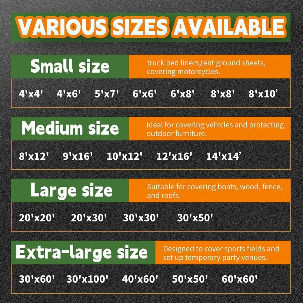 Small Black Tarps 4x4 Feet (2 Pack), UV Resistant, 8 Mil Multipurpose Medium Duty Waterproof Poly Tarp Cover with Metal Grommets and Reinforced Edges by RAINDEWAY