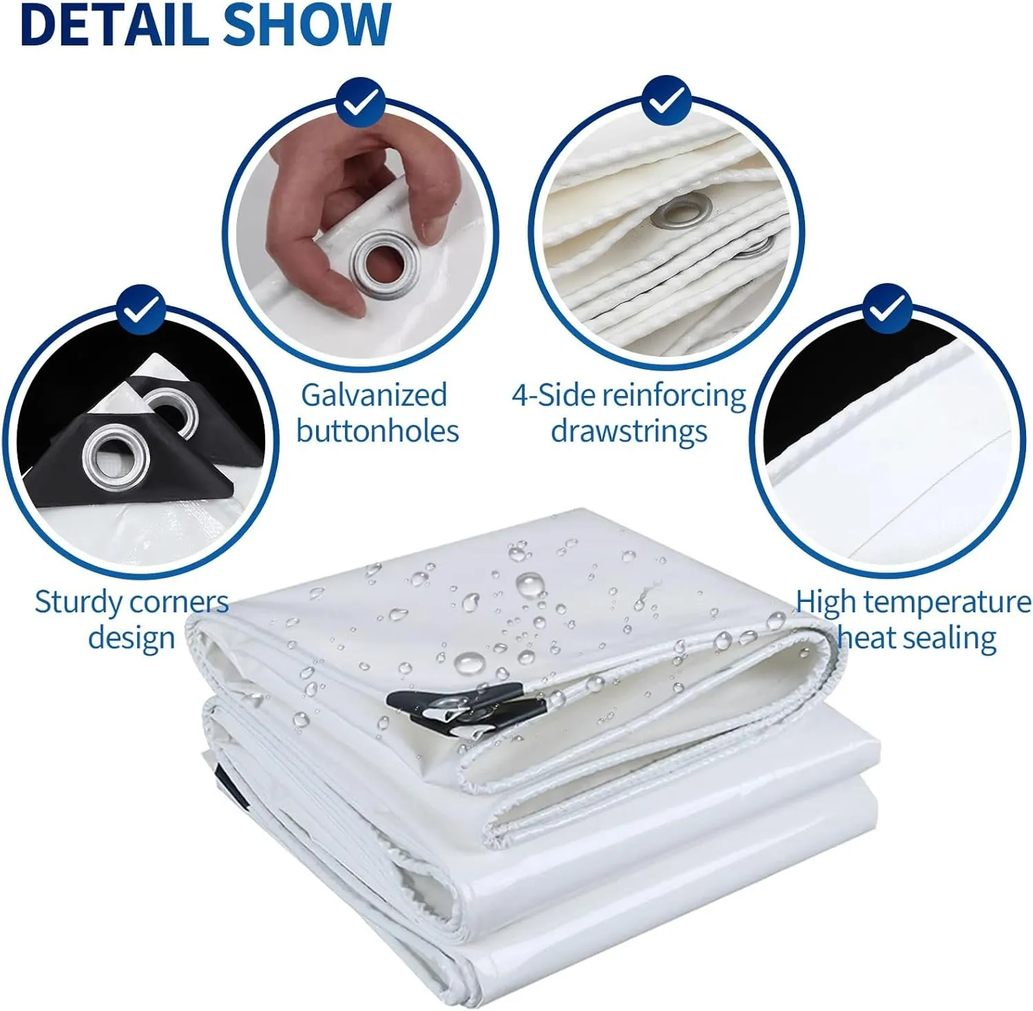 Small Multipurpose Cover, Thicken s Heavy Duty 500g/m² Tarp Cover with Reinforced Grommets, Multipurpose Tarp Sheet Cover for Outdoor Use(9.8ftx9.8ft)