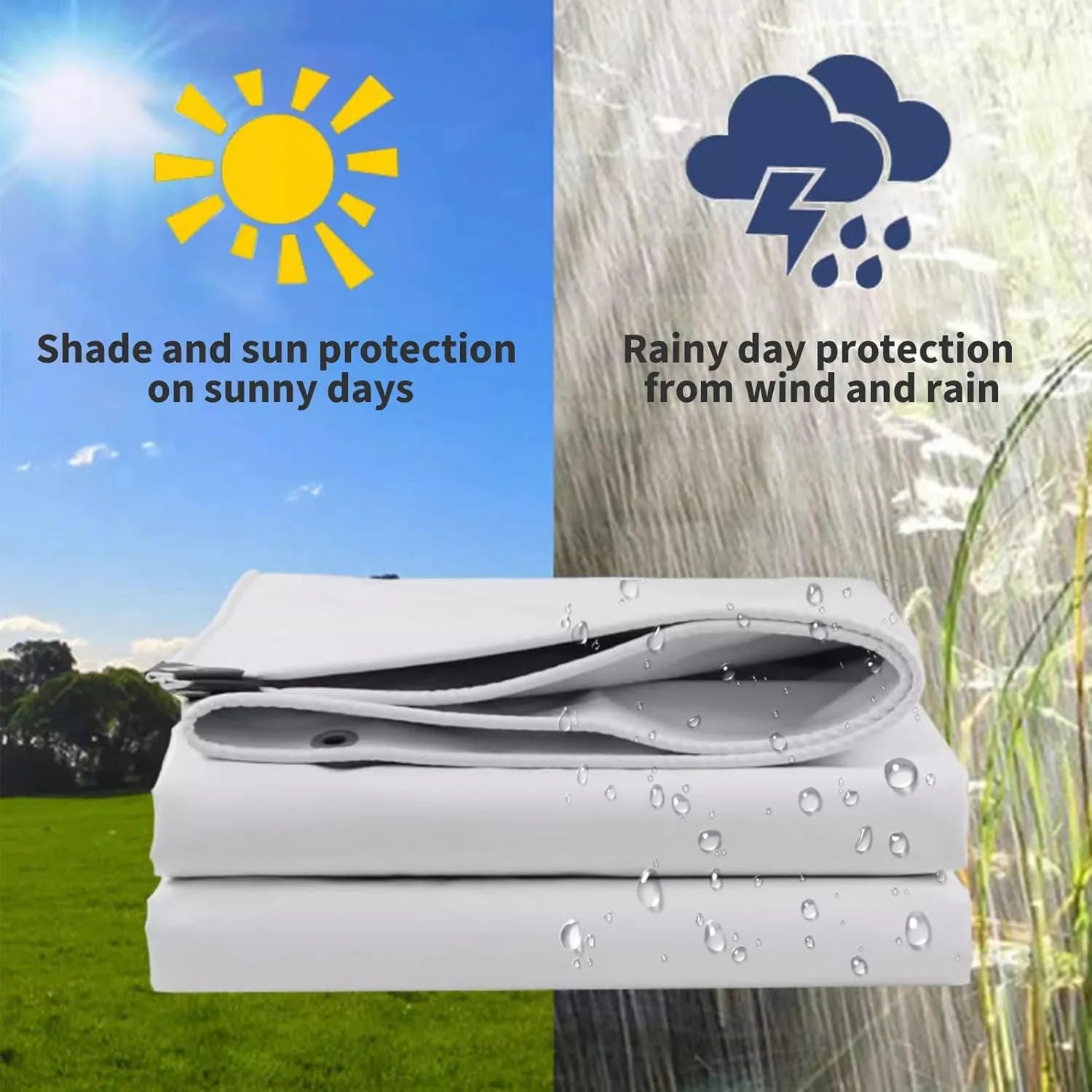 Small Multipurpose Cover, Thicken s Heavy Duty 500g/m² Tarp Cover with Reinforced Grommets, Multipurpose Tarp Sheet Cover for Outdoor Use(9.8ftx9.8ft)