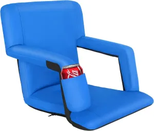 Smartxchoices 20.5"/24.5" Wide Stadium Seat Chair Bleacher Seats Padded with Back Support, Cushion, Arms, Pockets, Anchor Straps, Portable Folding Seat with Shoulder Straps