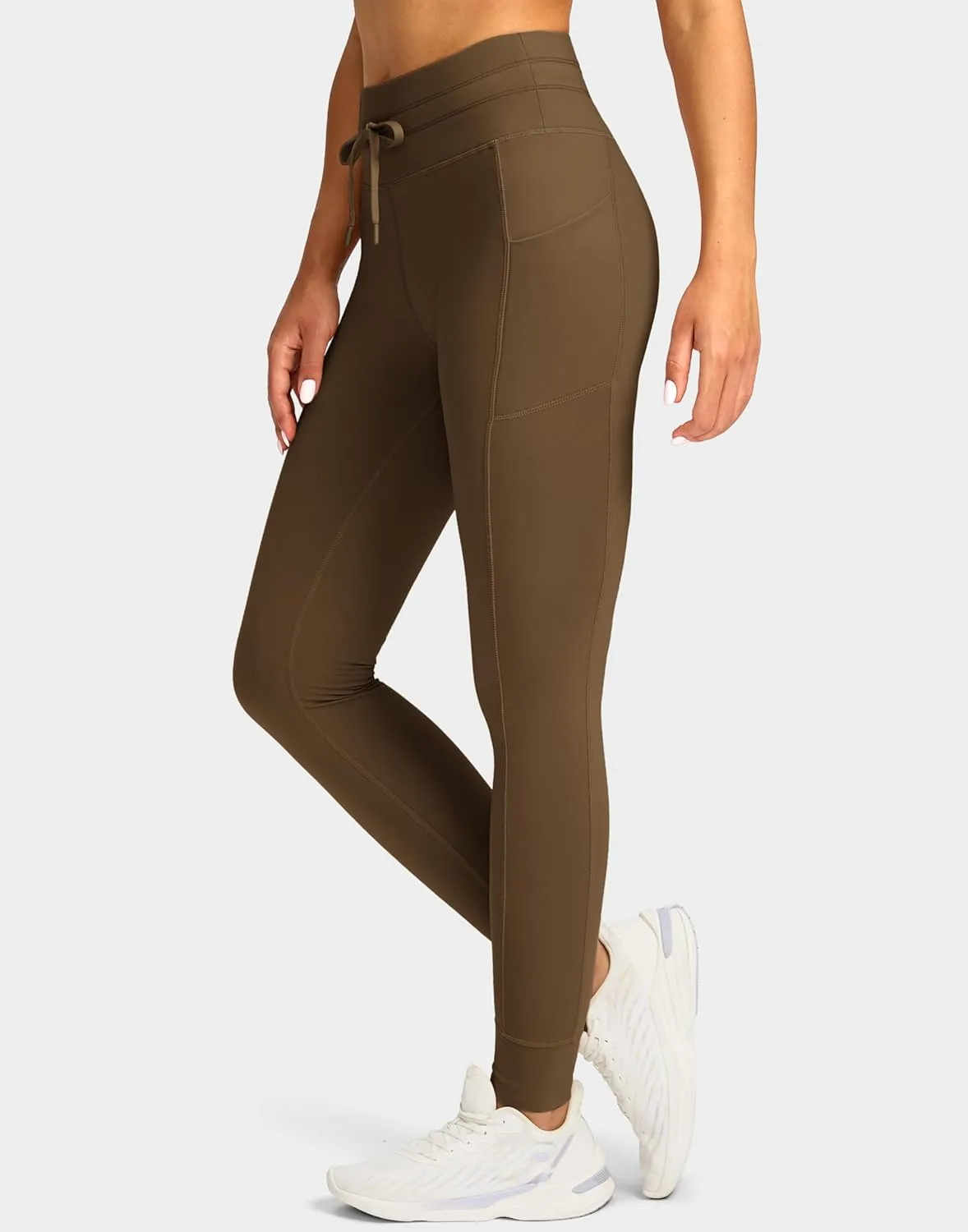 Soothfeel Women's High Waisted Fleece Lined Leggings Pants with Pockets Thermal Warm Winter Ski Hiking Running Workout Pants