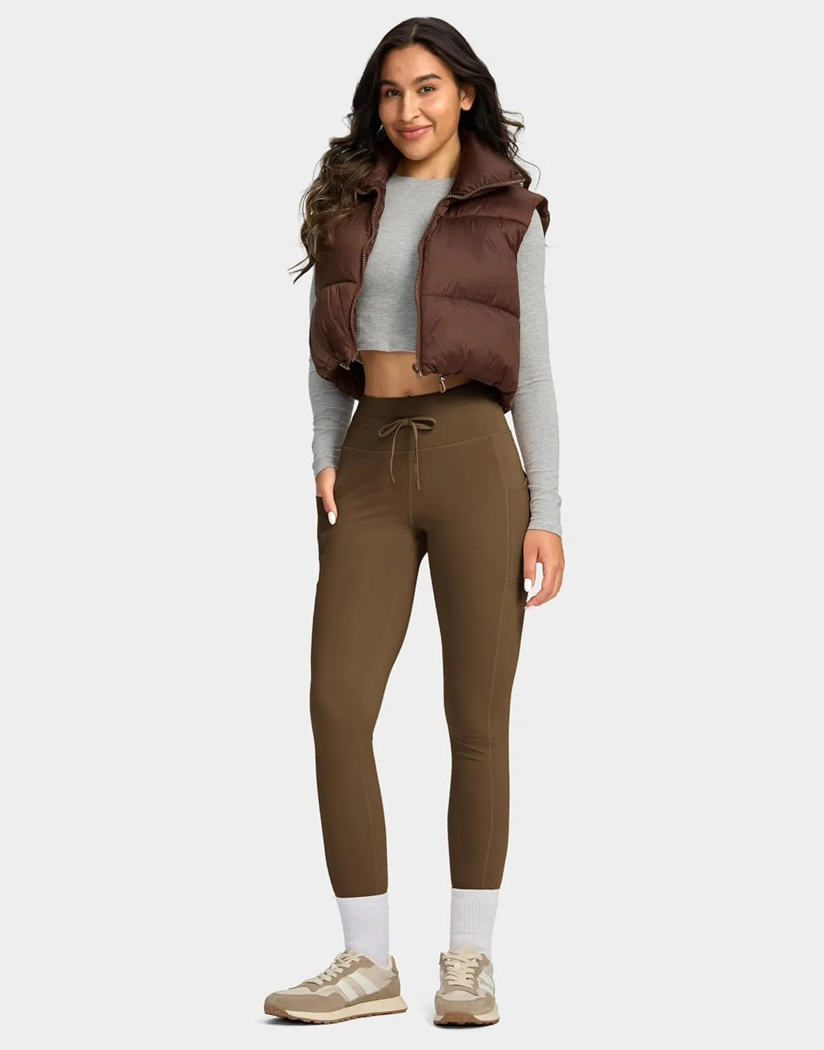 Soothfeel Women's High Waisted Fleece Lined Leggings Pants with Pockets Thermal Warm Winter Ski Hiking Running Workout Pants