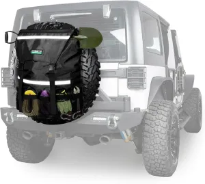 Spare Tire Trash Bag, Offroad Storage Bag Heavy Duty Truck Tailgate Fits up to 40" Tire, Large Recovery Gear Firewood Camping Cargo Storage for Jeep Truck SUV Car