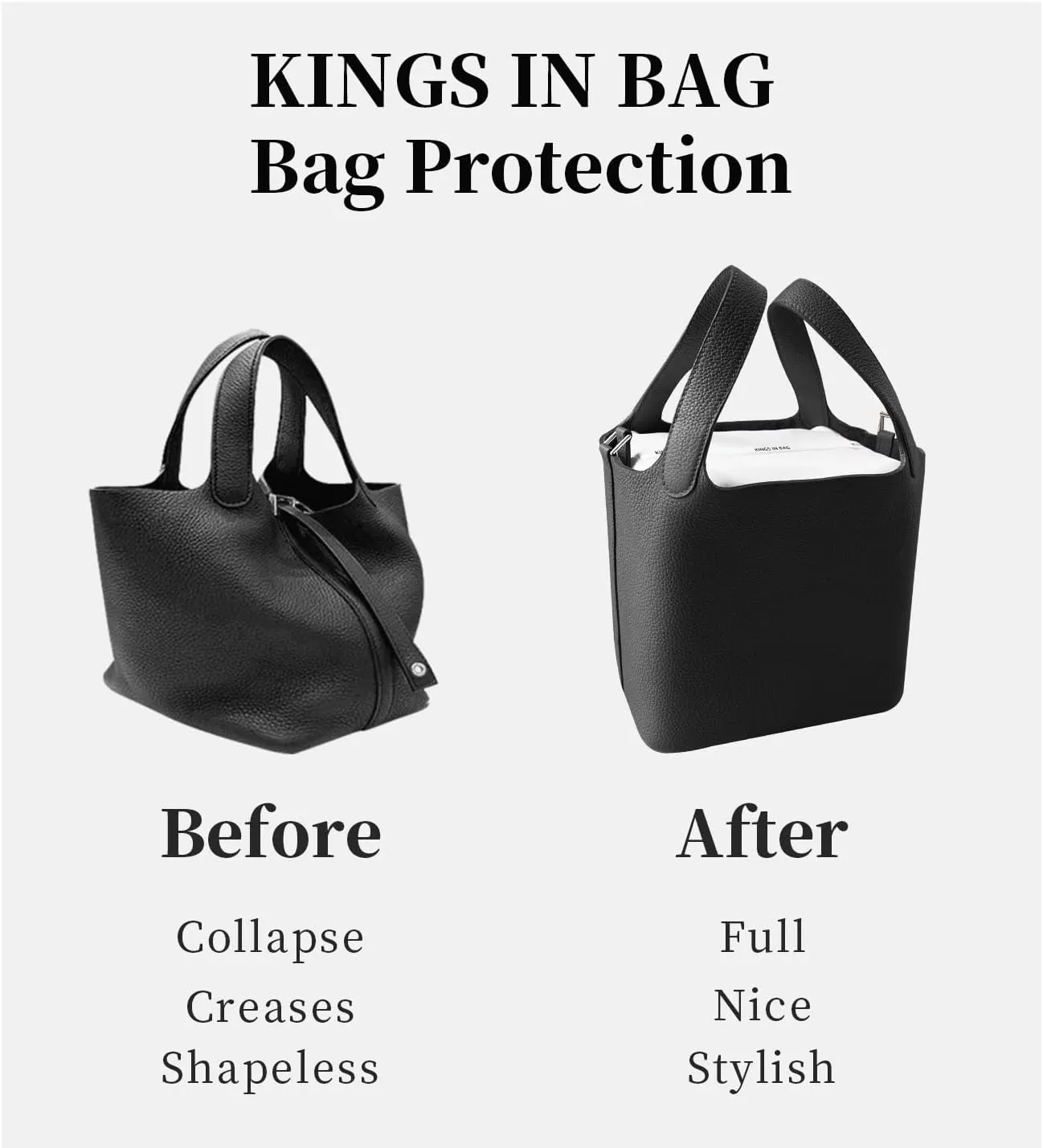 Speedy 30 Bag Pillow, Purse Shaper Insert Compatible with LV Speedy Bag, Handbag Filler with Soft Silk Surface and Memory Foam Inner Without Overfull, Moisture-Proof (Black, Speedy30)