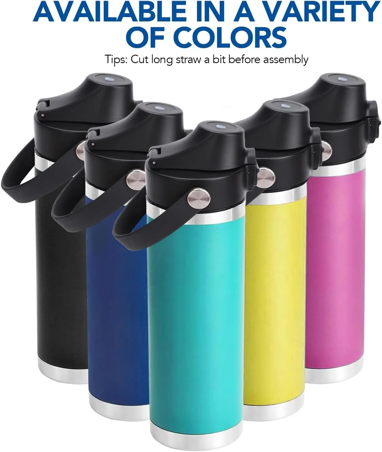 Spout lid for Yeti Rambler 18 26 36 64 oz, Lid with Straws and Flexible Handle, Replacement Cap for Yeti 18oz 26oz 36oz 64oz Rambler Water Bottle Straw Cap
