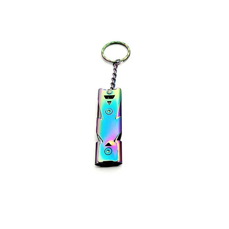 Stainless Steel Emergency Survival Whistle - High Decibel Portable Keychain Tool