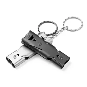 Stainless Steel Emergency Survival Whistle - High Decibel Portable Keychain Tool