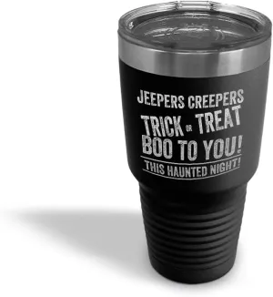 Stainless-Steel Engraved Travel Mug Tumbler Jepers Creepers Insulated Thermal Coffee Cup Black 30 Oz