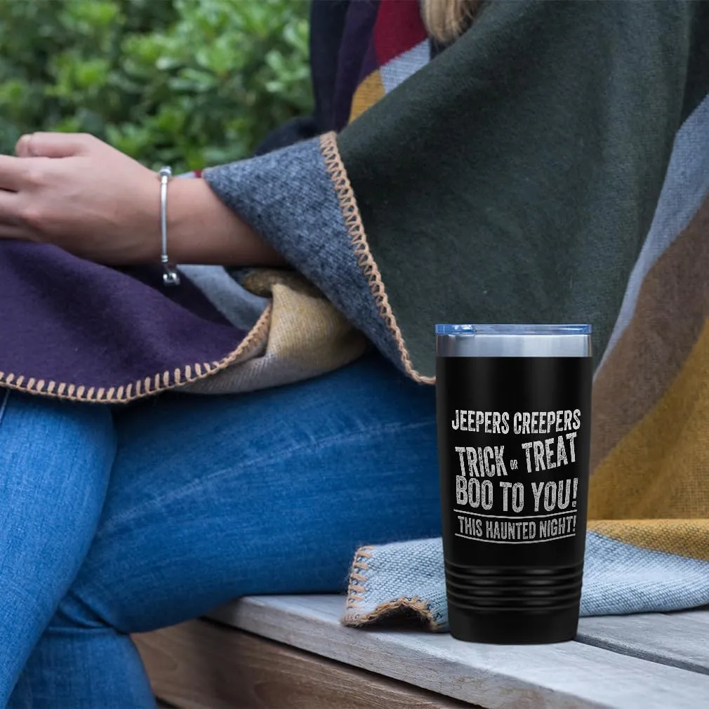 Stainless-Steel Engraved Travel Mug Tumbler Jepers Creepers Insulated Thermal Coffee Cup Black 30 Oz