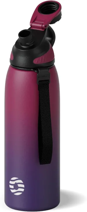 Stainless Steel Insulated Sports Water Bottle 32oz, BPA-Free, Double-Wall Vacuum, Magnetic Cap, No Straw, Cup Brush Included - Ideal Thermos for School, Fitness, and Outdoor Activities