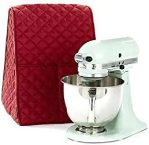 Stand Mixer Cover, Kitchen Aid Mixer Covers for Kitchenaid Hamilton Mixers, Dust Cover with Organizer Bag Fits All Tilt Head & Bowl Lift Compatible 5-8 Quart Models, Red