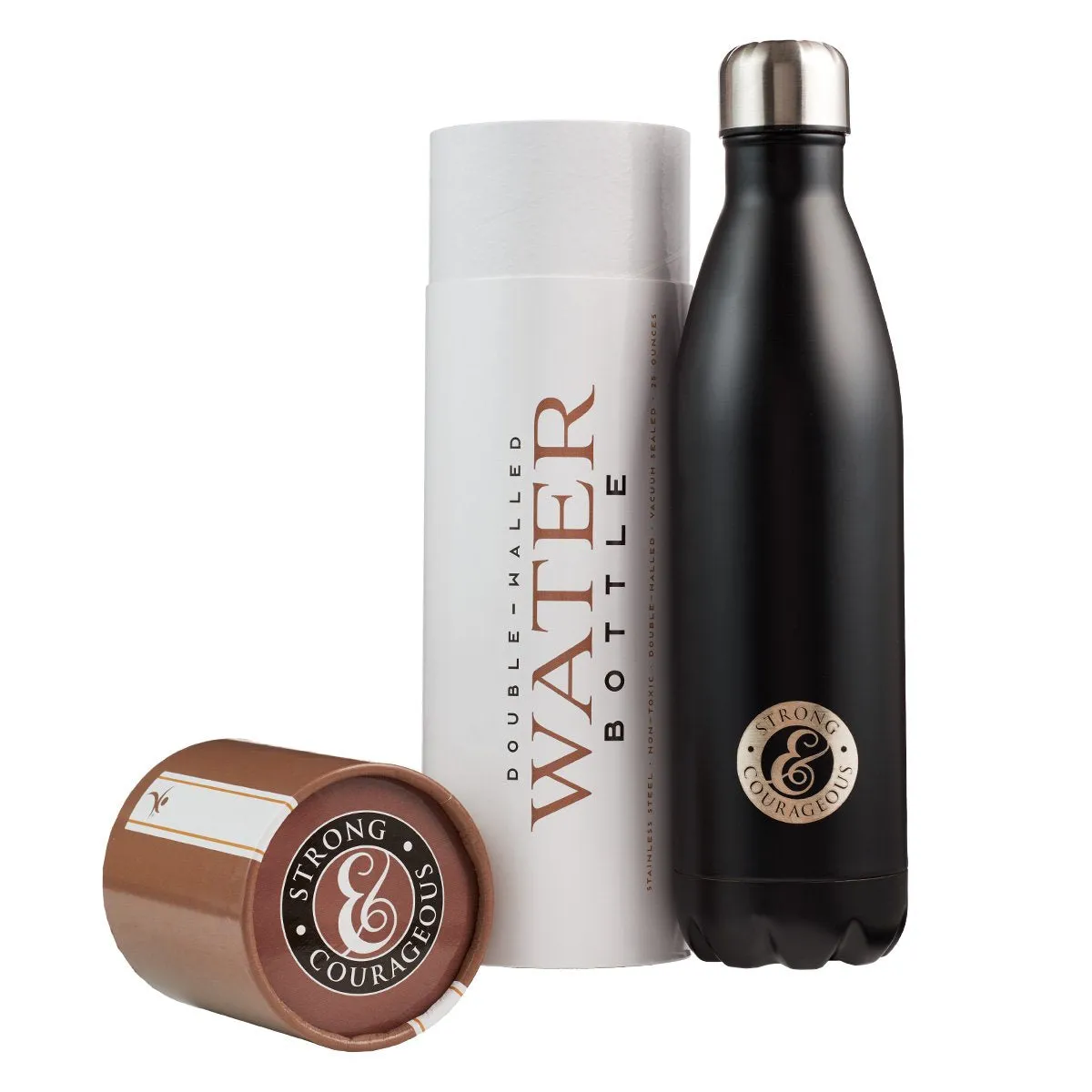 Strong and Courageous Stainless Steel Water Bottle
