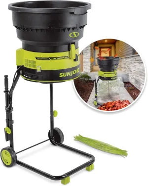 Sun Joe SDJ617E Bladeless Electric Leaf Mulcher   Shredder, 15 Amp, 8,000 RPM, Mulches Up to 55 Gallons of Leaves Per Minute, Black