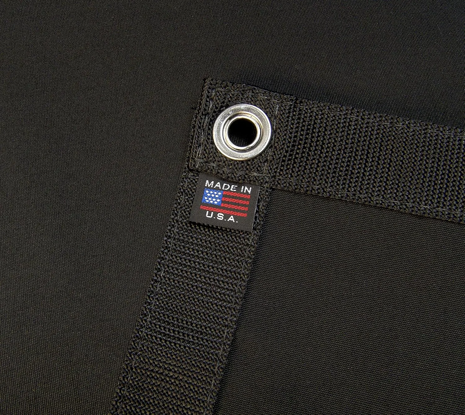Sunbrella Tarp, Black w/Reinforced Edging & 1/2" Inch Nickel Plated Brass Rolled Rim Spur Grommets 3' ft. X 4' ft.