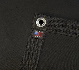 Sunbrella Tarp, Black w/Reinforced Edging & 1/2" Inch Nickel Plated Brass Rolled Rim Spur Grommets 3' ft. X 4' ft.