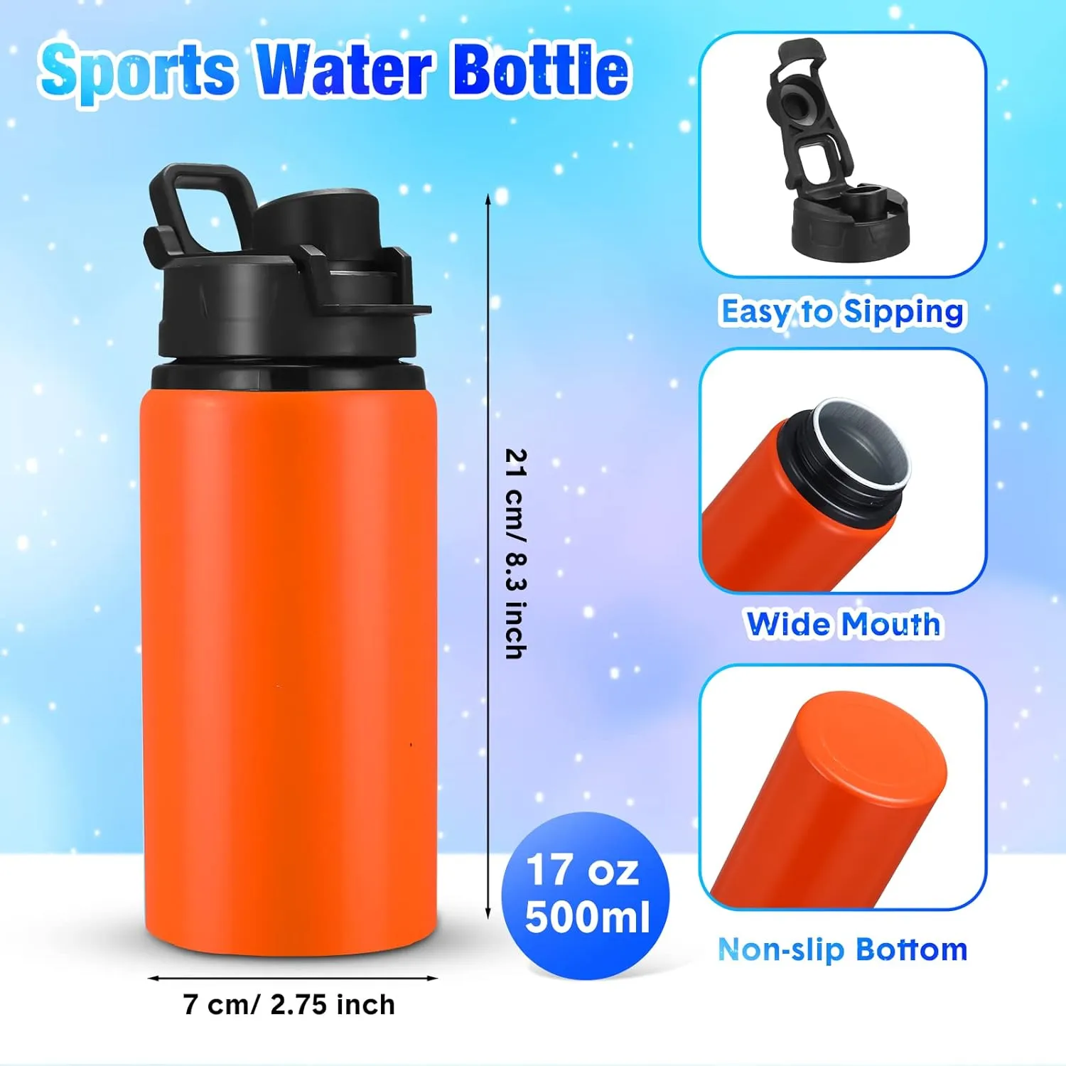 Sunnyray 16 Pcs Aluminum Water Bottle Bulk Multicolor Reusable Sports Bottle with Snap Lids Multipack Vacuum Water Flask for Travel Camping, Picnics, Gym, Hiking, Cycling, Fishing
