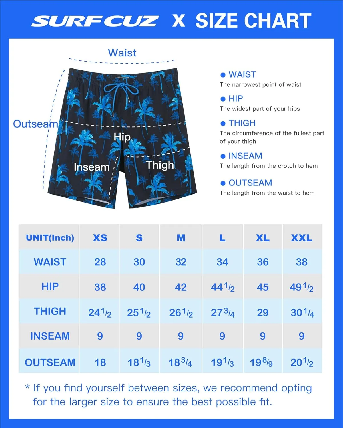 SURF CUZ 9" Mens Swim Trunks with Compression Liner Swimming Shorts 2 in 1 Stretch Quick Dry Zipper Pockets
