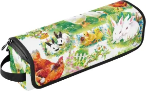 susiyo Farm Ducklings Chickens Hares Hair Tools Travel Bag for Curling Iron Hair Care Accessories Storage Pouch Womens Essentials