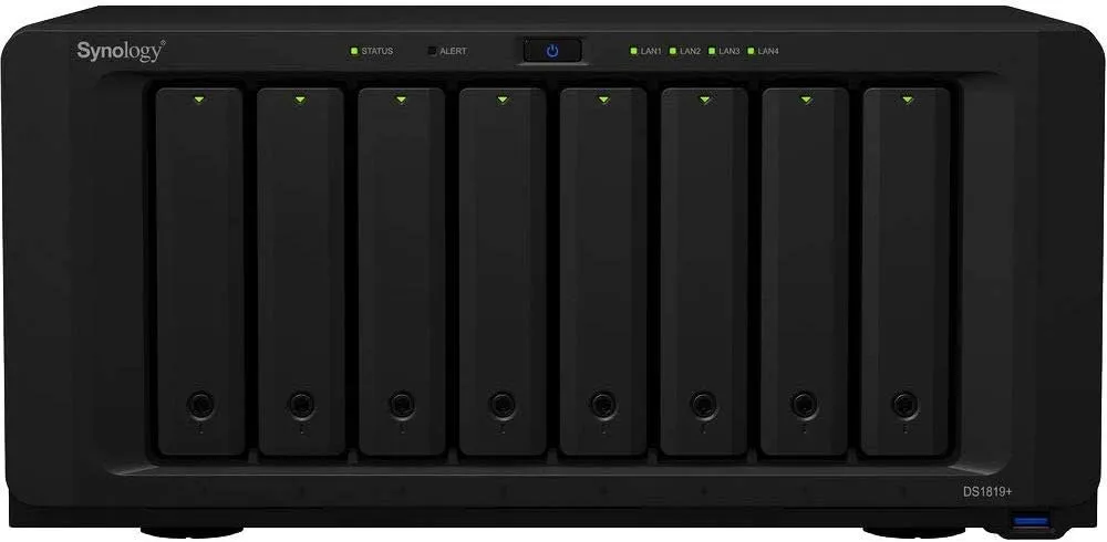 Synology DiskStation DS1819  iSCSI NAS Server with Intel Atom 2.1GHz CPU, 16GB Memory, 32TB HDD Storage, DSM Operating System