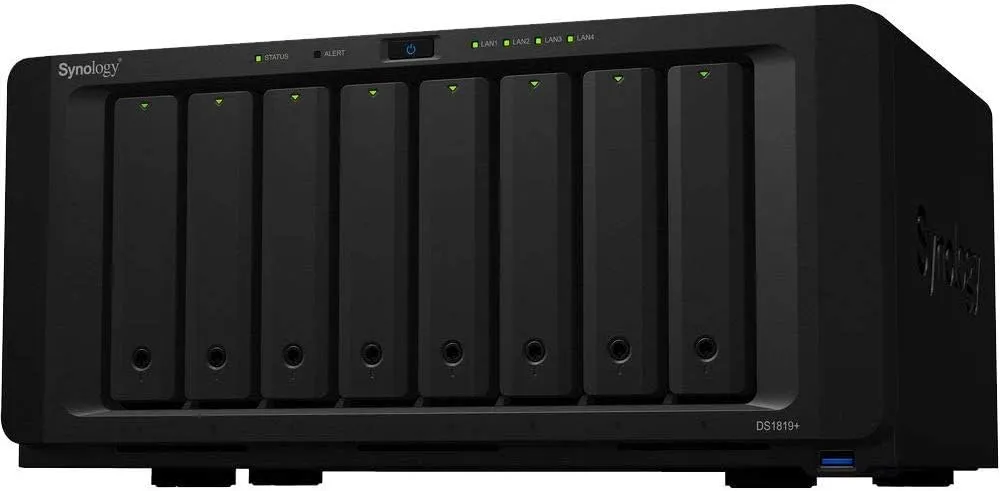 Synology DiskStation DS1819  iSCSI NAS Server with Intel Atom 2.1GHz CPU, 16GB Memory, 32TB HDD Storage, DSM Operating System