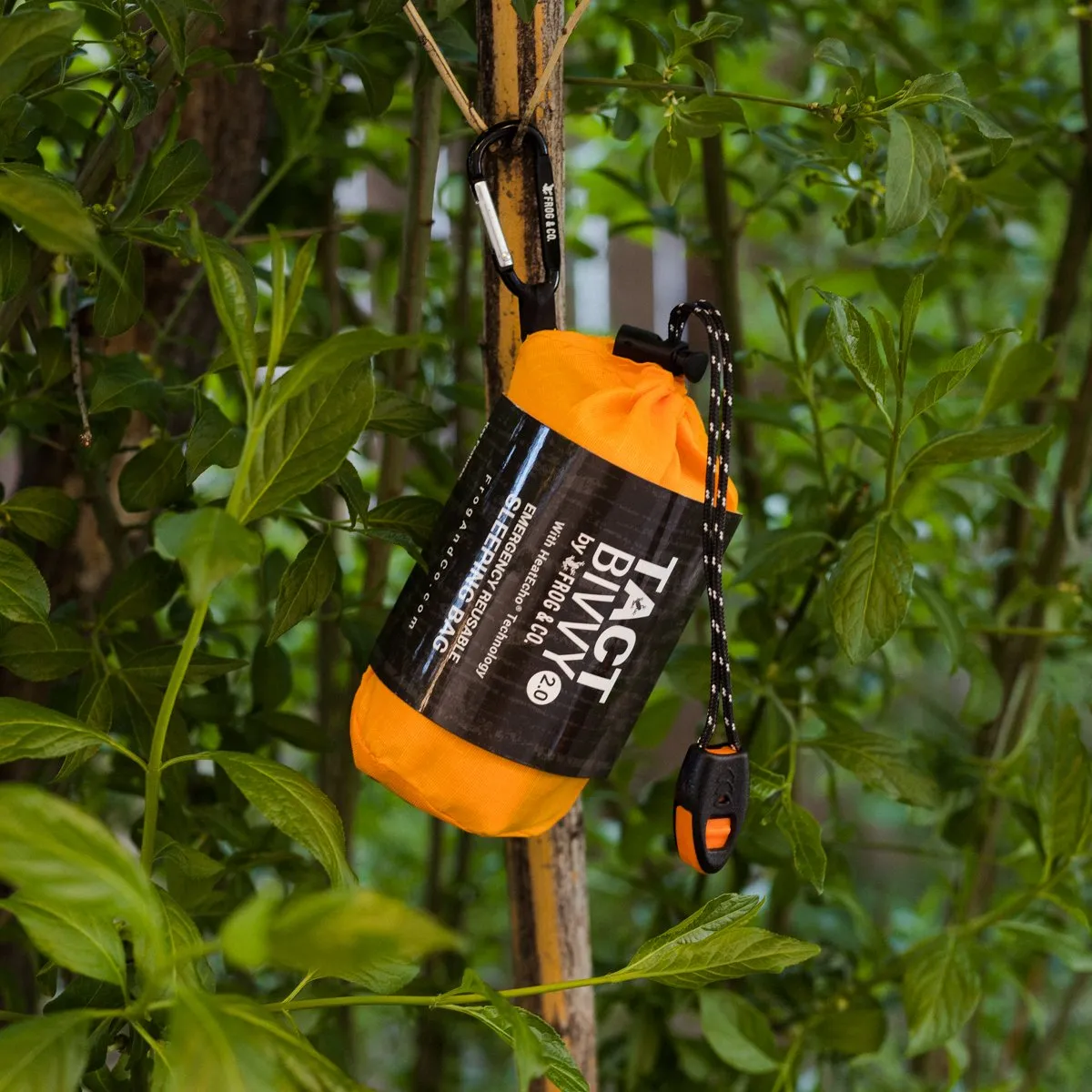 Tact Bivvy® 2.0 Emergency Sleeping Bag w/ HeatEcho®  Technology, Paratinder, & Whistle by Frog & CO