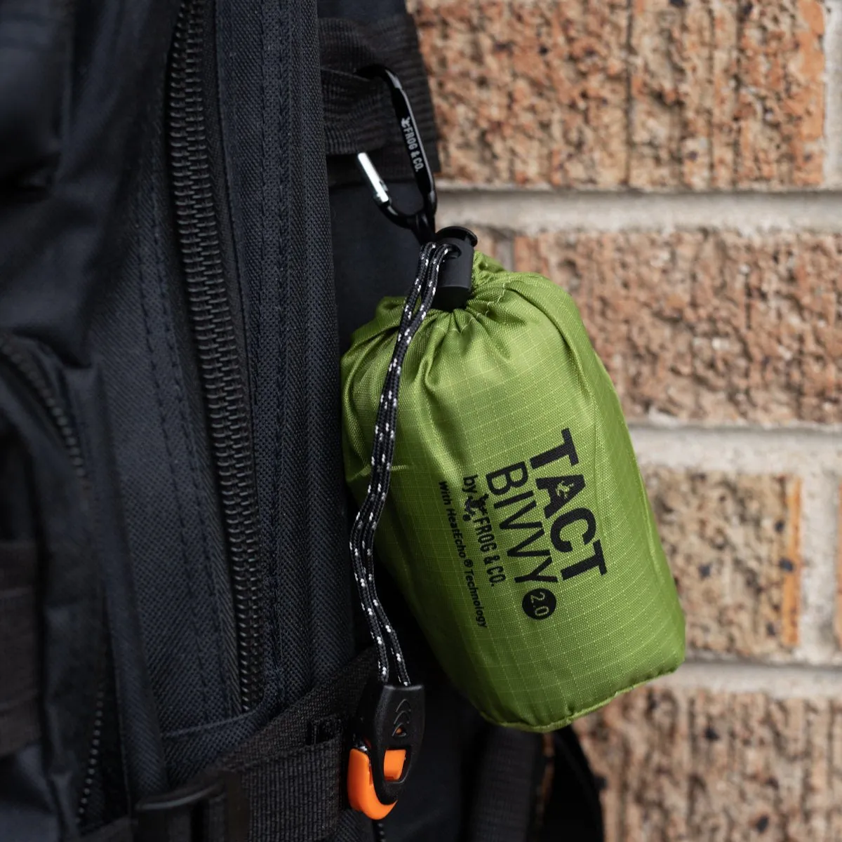 Tact Bivvy® 2.0 Emergency Sleeping Bag w/ HeatEcho®  Technology, Paratinder, & Whistle by Frog & CO