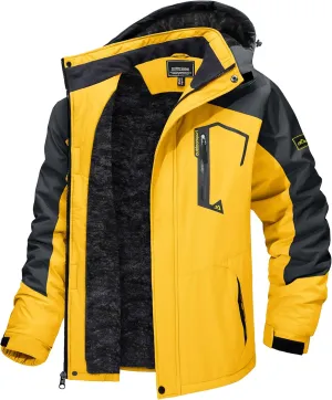 TACVASEN Men's Winter Skiing Jackets Water Resistant Fleece Coats Insulated Thermal Snowboard Jacket Parka Raincoat with Hood