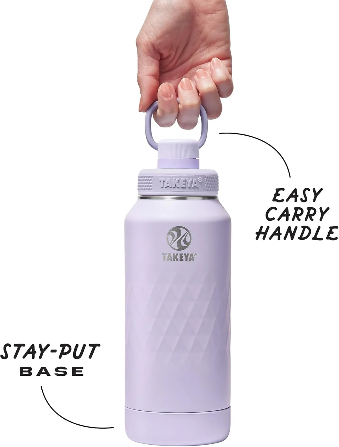 Takeya Sport 32 oz Triple-Insulated Stainless Steel Water Bottle, Spout Lid – Leakproof, Sweatproof, BPA-Free, Keeps Drinks Cold 36 Hrs, Hot 14 Hrs – Moonlight