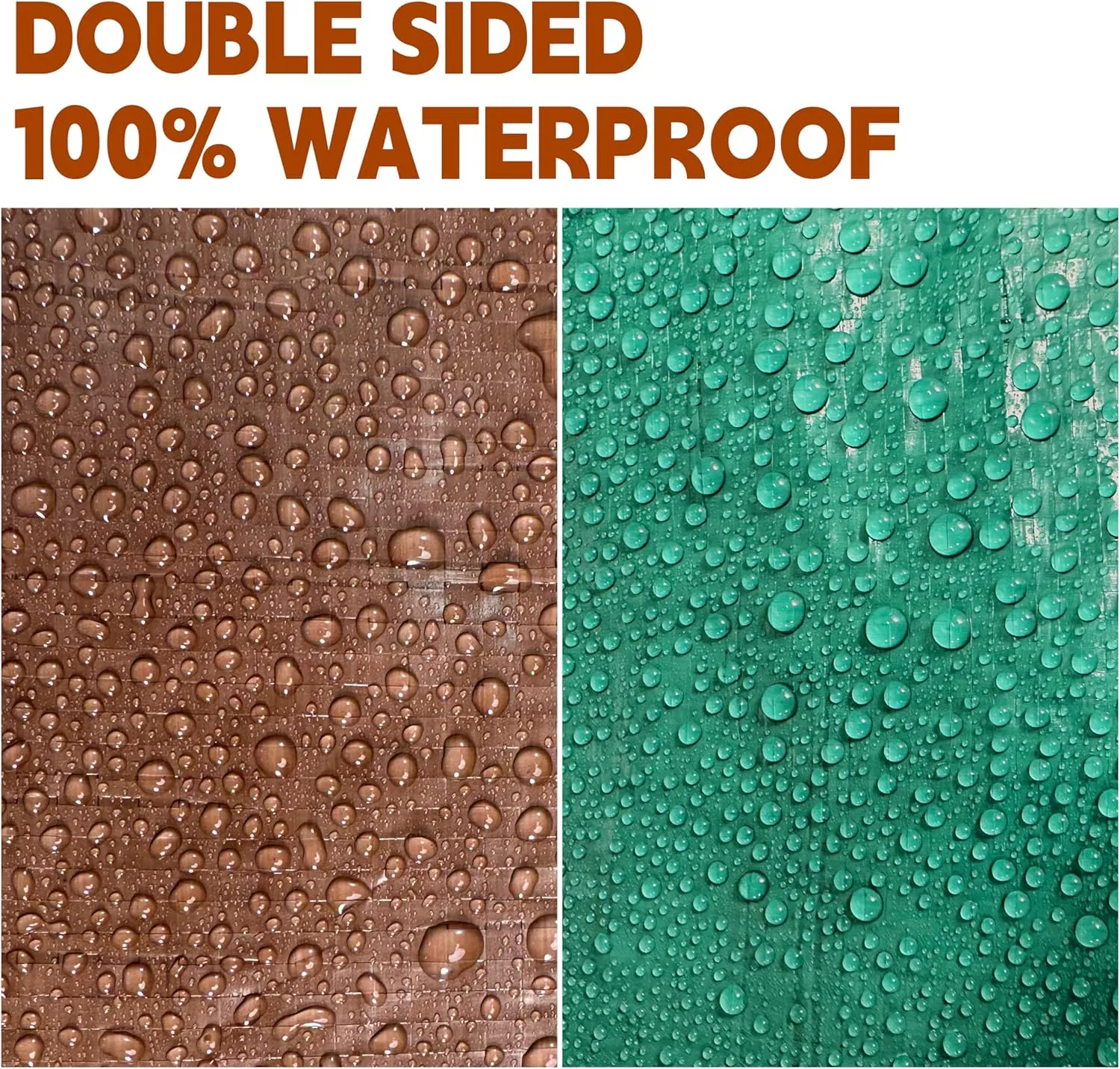 Tarp 20x30 ft 100% Waterproof 7mil Durable Grommets and Reinforced Edges,Uv Resistant,Green/Brown Tarp,Emergency Rain Shelter,Outdoor Cover and Camping Use -by MVPNET