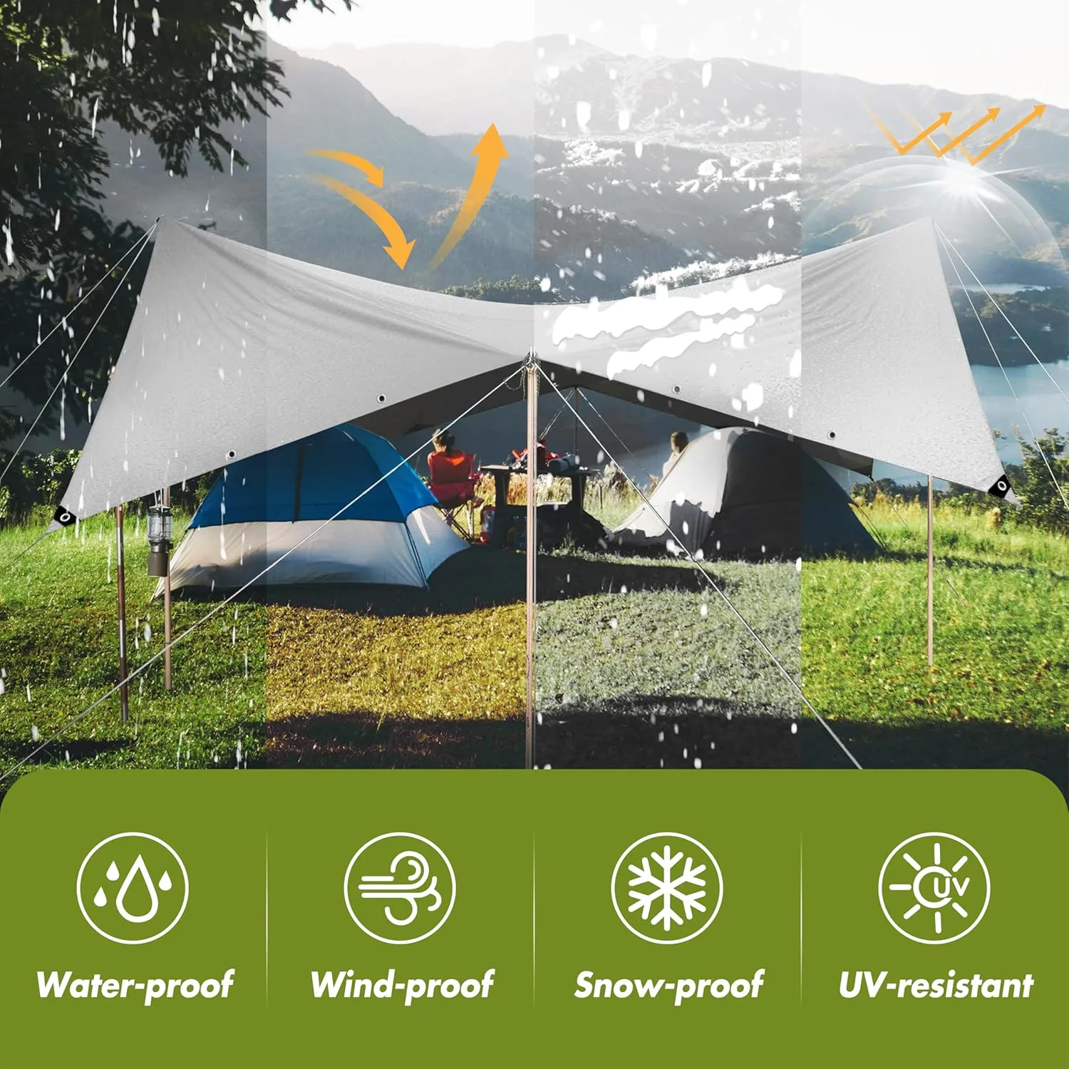 Tarp Heavy Duty 10x12ft Waterproof Tarps,10mil Uv Resistant,Multipurpose Silver/Black Tarps for Cars,Camping,Roof,Ship,Garden.by-MVPNET