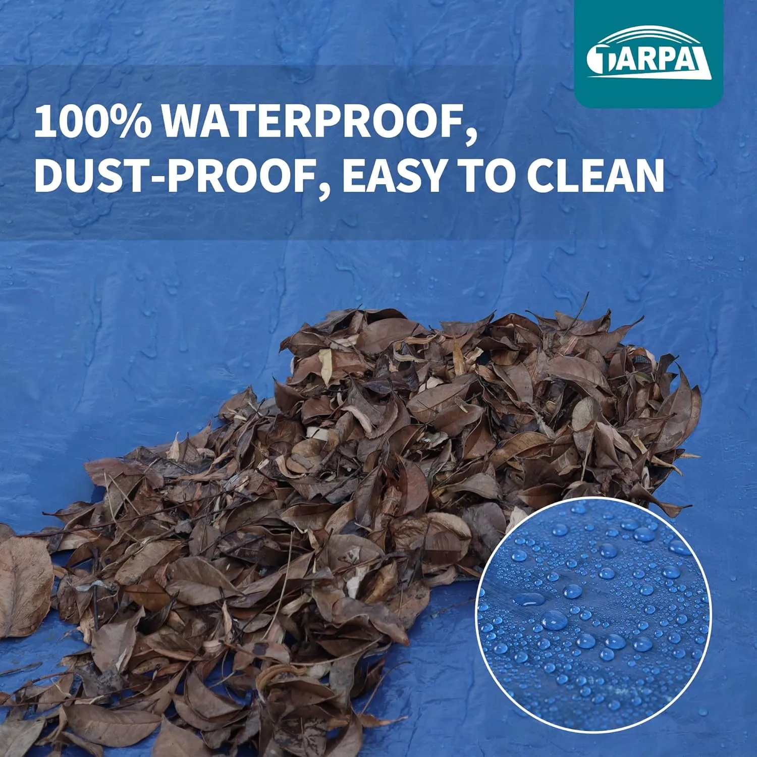 TARPAL 6ft Round Small tarp Waterproof 8mil Poly Tarps Multifunctional Tarpaulin Dust and UV Resistance Outdoor Cover for Pet House/Tent Under The tarp Etc.（Blue/Black）