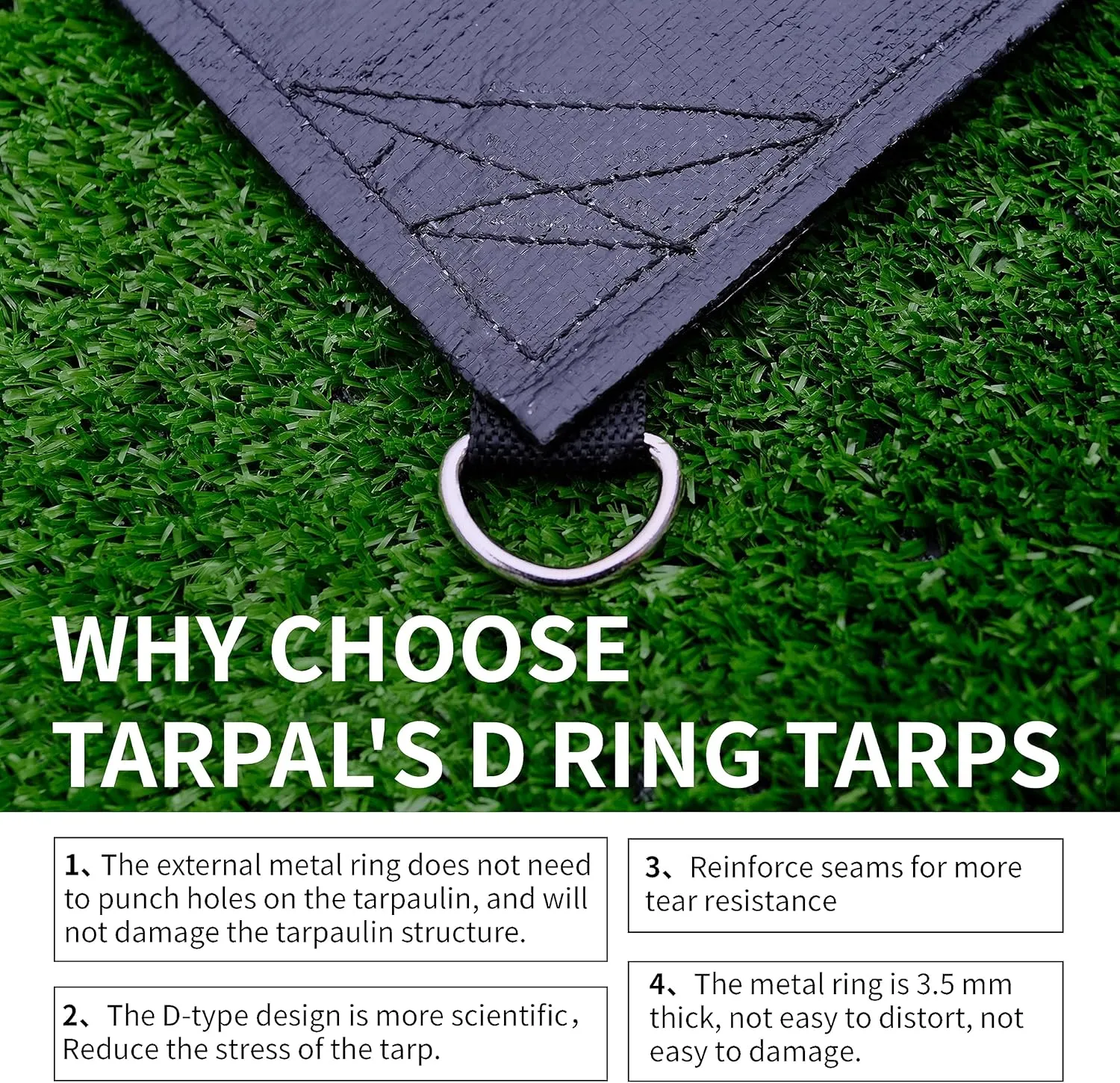 TARPAL Tarp 10x12 Feet Heavy Duty Tarps 14mil D-Ring Waterproof Tarp for Outdoors UV Protection Triangular Sewing Design Reinforced Corners and Edges（Black）
