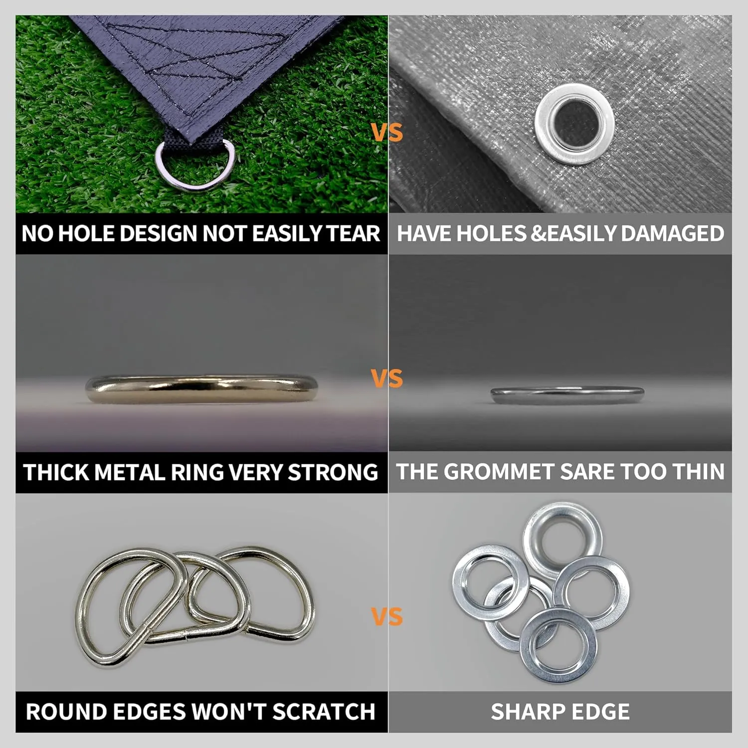 TARPAL Tarp 4x4 Feet (2pack) Heavy Duty Tarps 14mil D-Ring Waterproof Tarp for Outdoors UV Protection Triangular Sewing Design Reinforced Corners and Edges（Black）