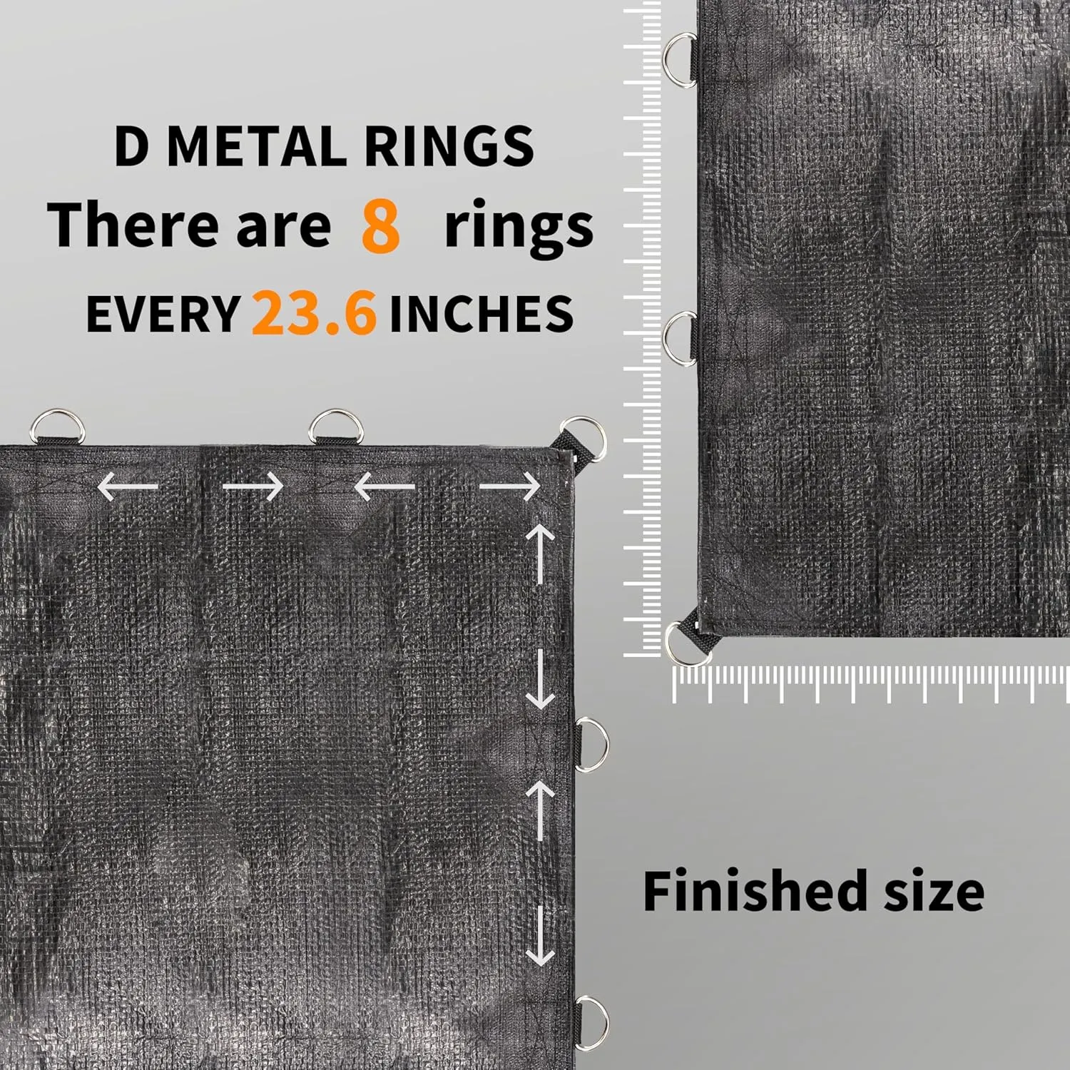 TARPAL Tarp 4x4 Feet (2pack) Heavy Duty Tarps 14mil D-Ring Waterproof Tarp for Outdoors UV Protection Triangular Sewing Design Reinforced Corners and Edges（Black）