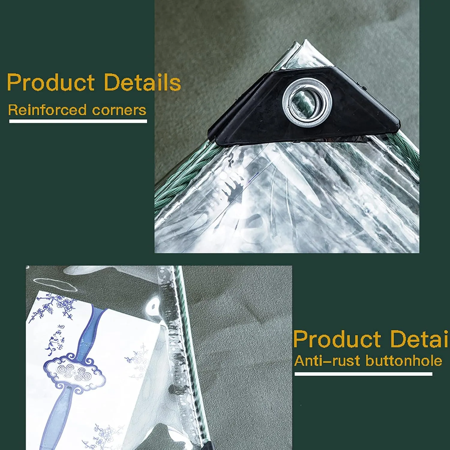 Tarpaulin Transparent 3x5ft, Clear Poly Tarp, PVC Tarpaulin Duffel Bag, Clear Waterproof Cover, Foldable, Save Space, for Tarpaulin Canopy Tent, Boat, RV Or Pool Cover (1x1.5m)