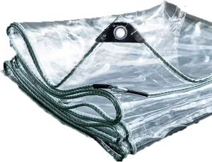 Tarpaulin Transparent 3x5ft, Clear Poly Tarp, PVC Tarpaulin Duffel Bag, Clear Waterproof Cover, Foldable, Save Space, for Tarpaulin Canopy Tent, Boat, RV Or Pool Cover (1x1.5m)