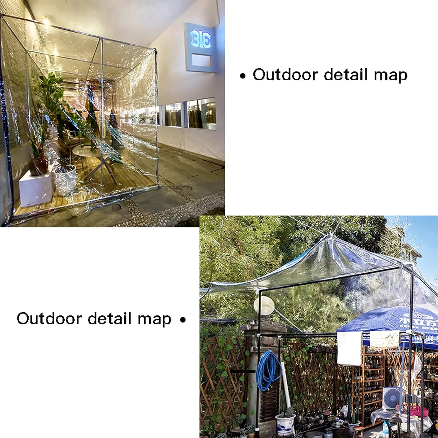 Tarpaulin Transparent 3x5ft, Clear Poly Tarp, PVC Tarpaulin Duffel Bag, Clear Waterproof Cover, Foldable, Save Space, for Tarpaulin Canopy Tent, Boat, RV Or Pool Cover (1x1.5m)