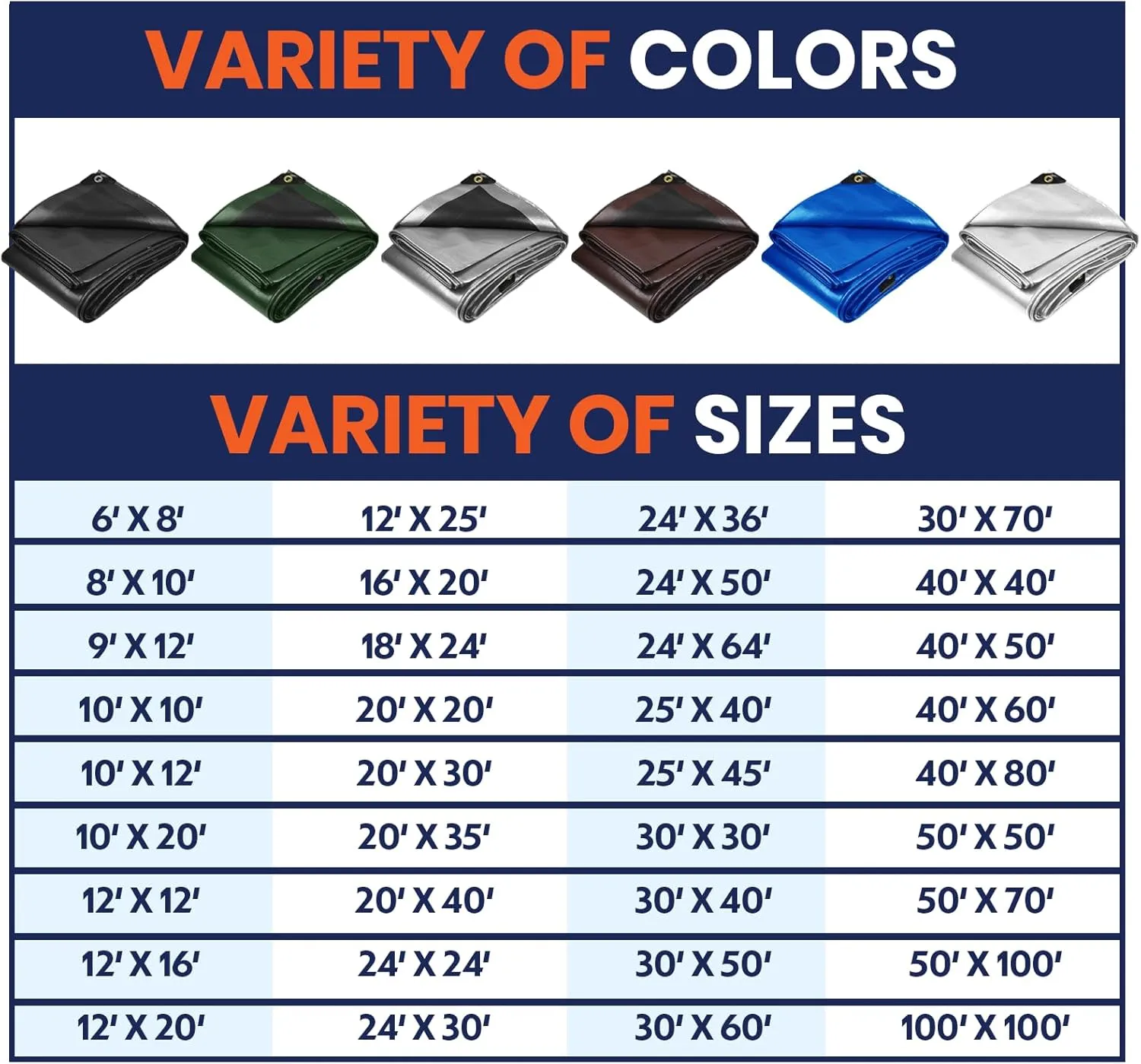 Tarpco Safety Extra Heavy Duty 14 Mil Tarp Cover, Waterproof, UV Resistant, Rip and Tear Proof, Poly Tarpaulin with Reinforced Edges for Roof, Camping, Patio, Pool, Boat (Black 8′ X 10′)