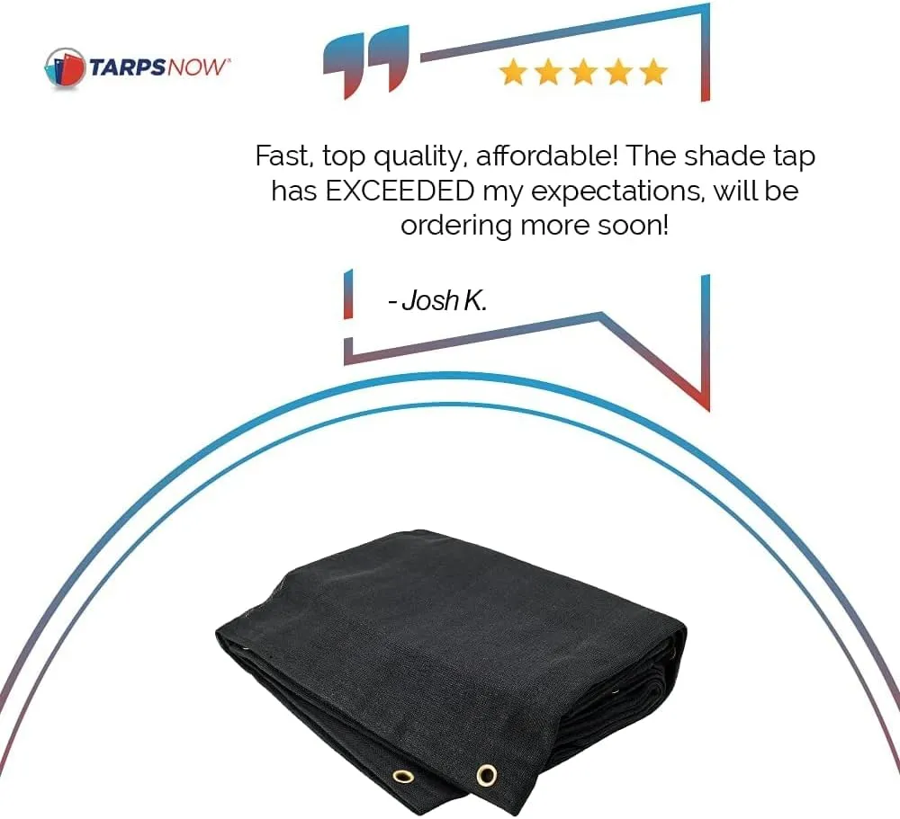 Tarps Now 6x12 ft Heavy Duty Mesh Tarp, 75% Sunblock Shade Cloth with Grommets & Reinforced Edges, Useful for Dump Trucks, Patio Privacy Screen, Wind Block, Canopies, & Pool Cover-Black