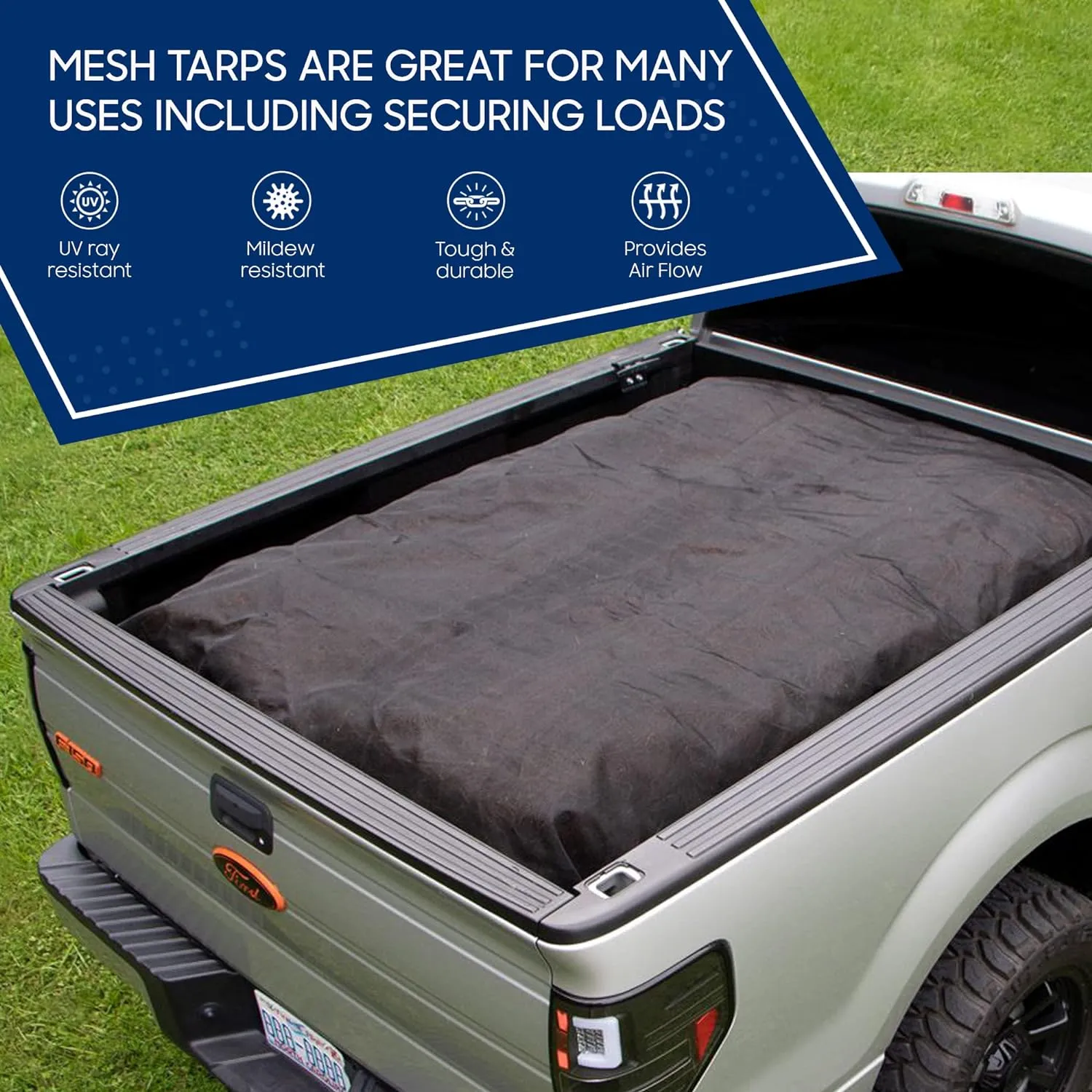 Tarps Now 6x12 ft Heavy Duty Mesh Tarp, 75% Sunblock Shade Cloth with Grommets & Reinforced Edges, Useful for Dump Trucks, Patio Privacy Screen, Wind Block, Canopies, & Pool Cover-Black