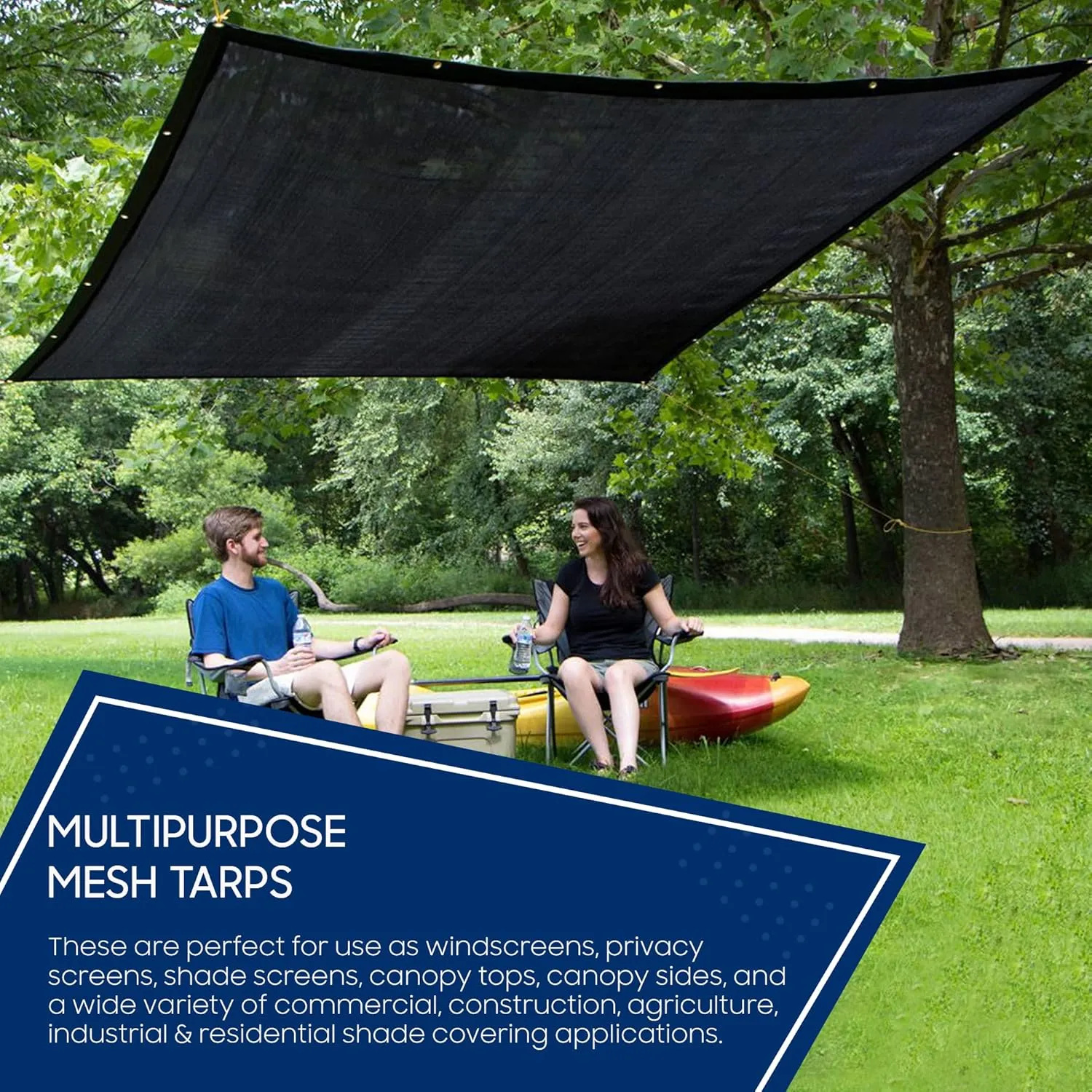 Tarps Now 6x12 ft Heavy Duty Mesh Tarp, 75% Sunblock Shade Cloth with Grommets & Reinforced Edges, Useful for Dump Trucks, Patio Privacy Screen, Wind Block, Canopies, & Pool Cover-Black