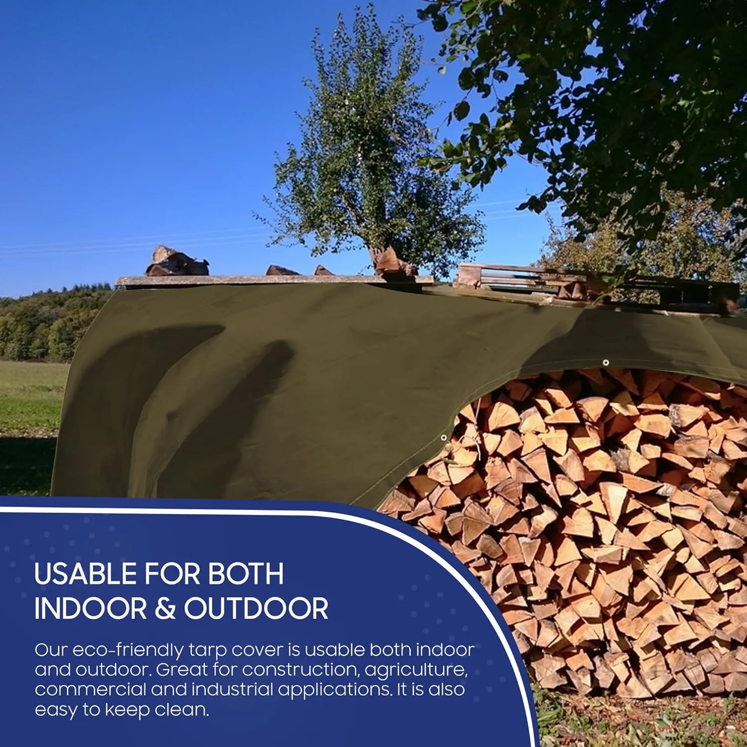 Tarps Now 7x9 ft Heavy Duty Canvas Tarp | 20 MIL Commercial Grade, Tear Resistant, Reinforced Edges, Brass Grommets | Ideal for Construction, Trucking, Manufacturing, Automotive – Olive Color