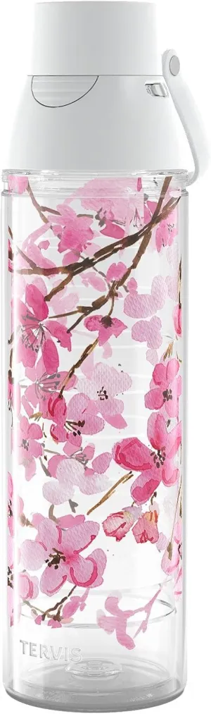 Tervis Sakura Japanese Cherry Blossom Insulated Tumbler, 24oz Venture Lite Water Bottle, Classic