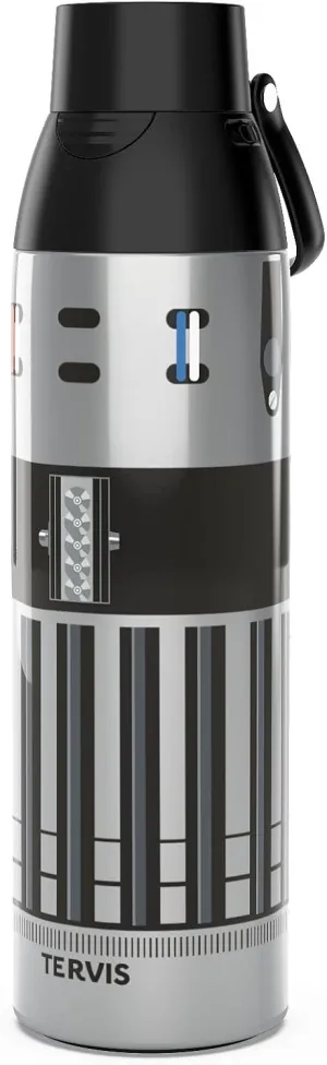 Tervis Venture Water Bottle Star Wars - Lightsaber Detail Triple Walled Insulated Tumbler Travel Cup Keeps Drinks Cold & Hot, 26oz, Stainless Steel