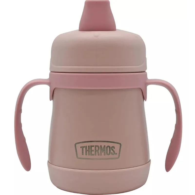 Thermos - 7 Oz. Stainless Steel Sippy Cup W/ Handles Simple Pastels, Rose