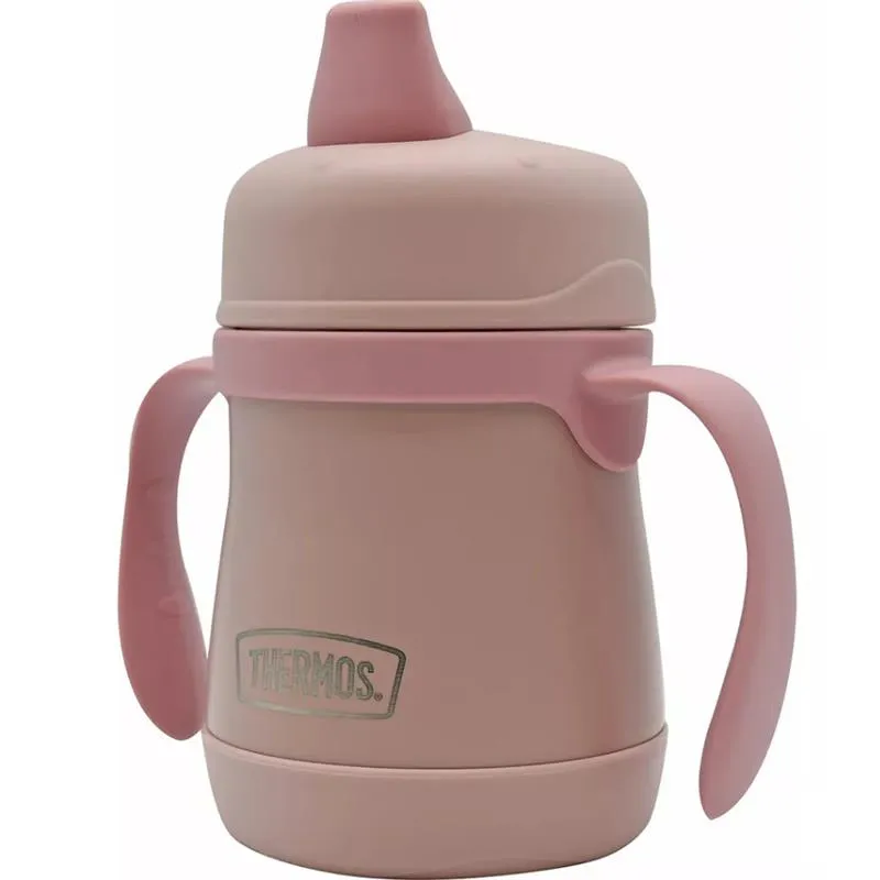 Thermos - 7 Oz. Stainless Steel Sippy Cup W/ Handles Simple Pastels, Rose