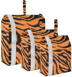 Tiger Leopard Travel Storage Bag with Lanyard - Portable Lightweight Classified Storage Bag with Zipper, Dust and Waterproof Travel Packing Cube for Suitcase,3 Pieces