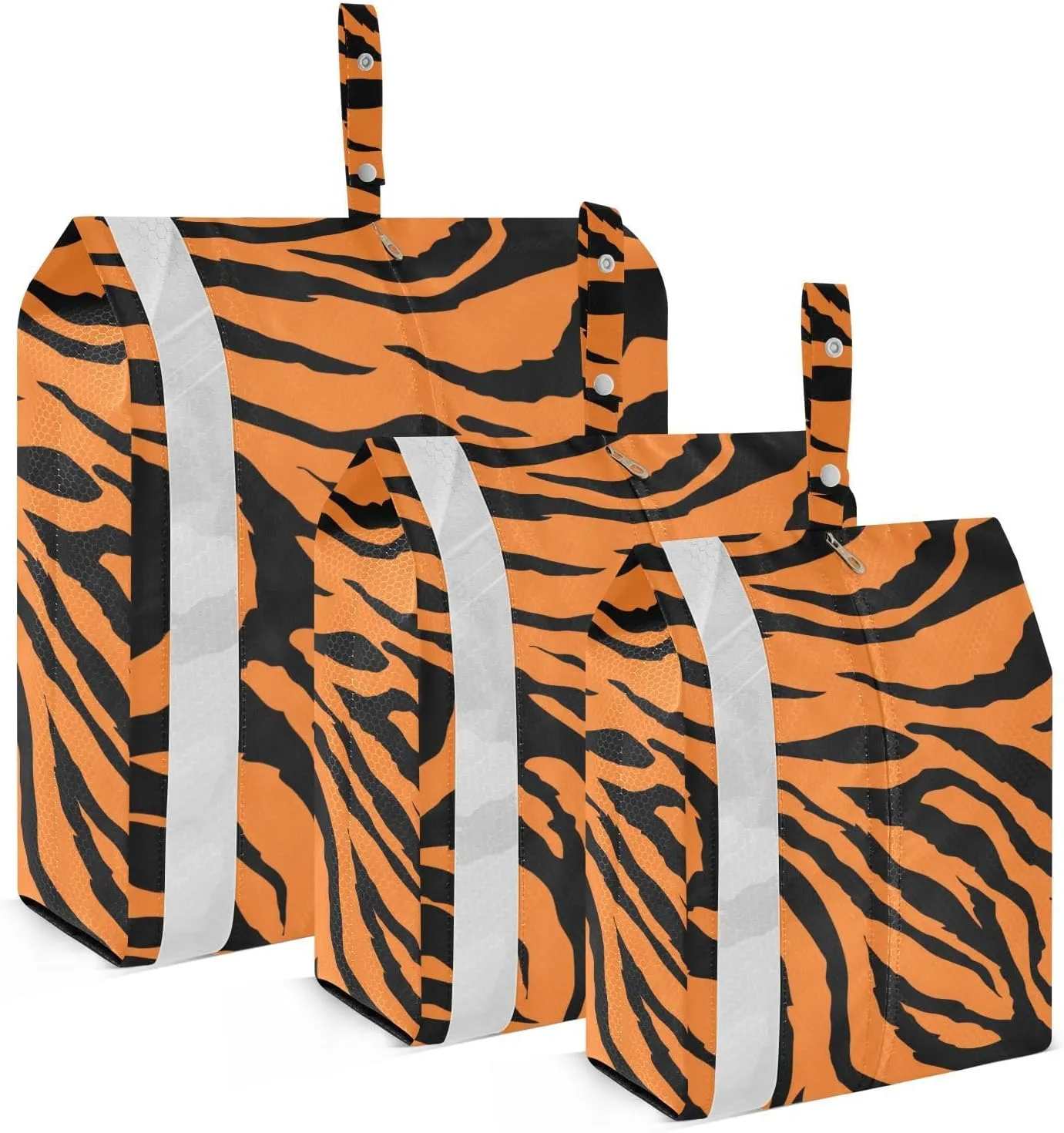 Tiger Leopard Travel Storage Bag with Lanyard - Portable Lightweight Classified Storage Bag with Zipper, Dust and Waterproof Travel Packing Cube for Suitcase,3 Pieces