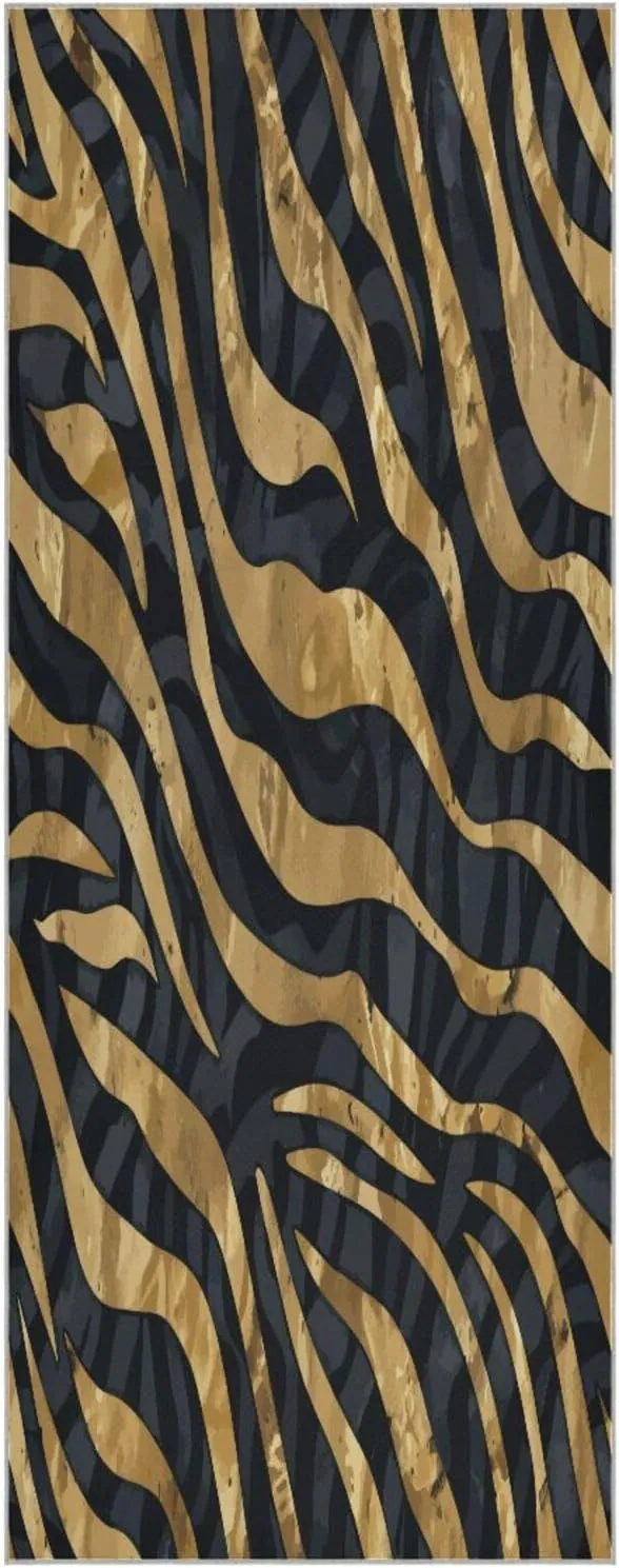 Tiger Skin Watercolor Yoga Towel,Hot Yoga Mat Towel with Grip Dots Sweat Absorbent Non-Slip for Hot Yoga, 24" x72",Soft Yoga Blankets with Travel Bag,Pilates and Workout