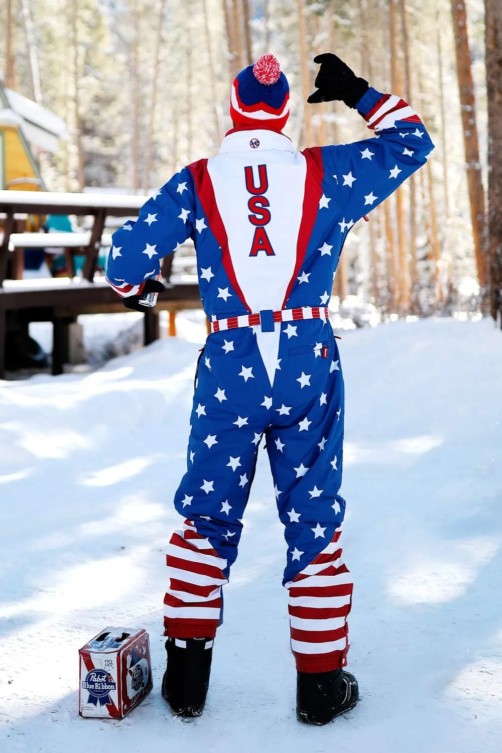 Tipsy Elves Retro Snow Suits for Men - Loud Men's Ski Suits - Warm One Piece for Winter